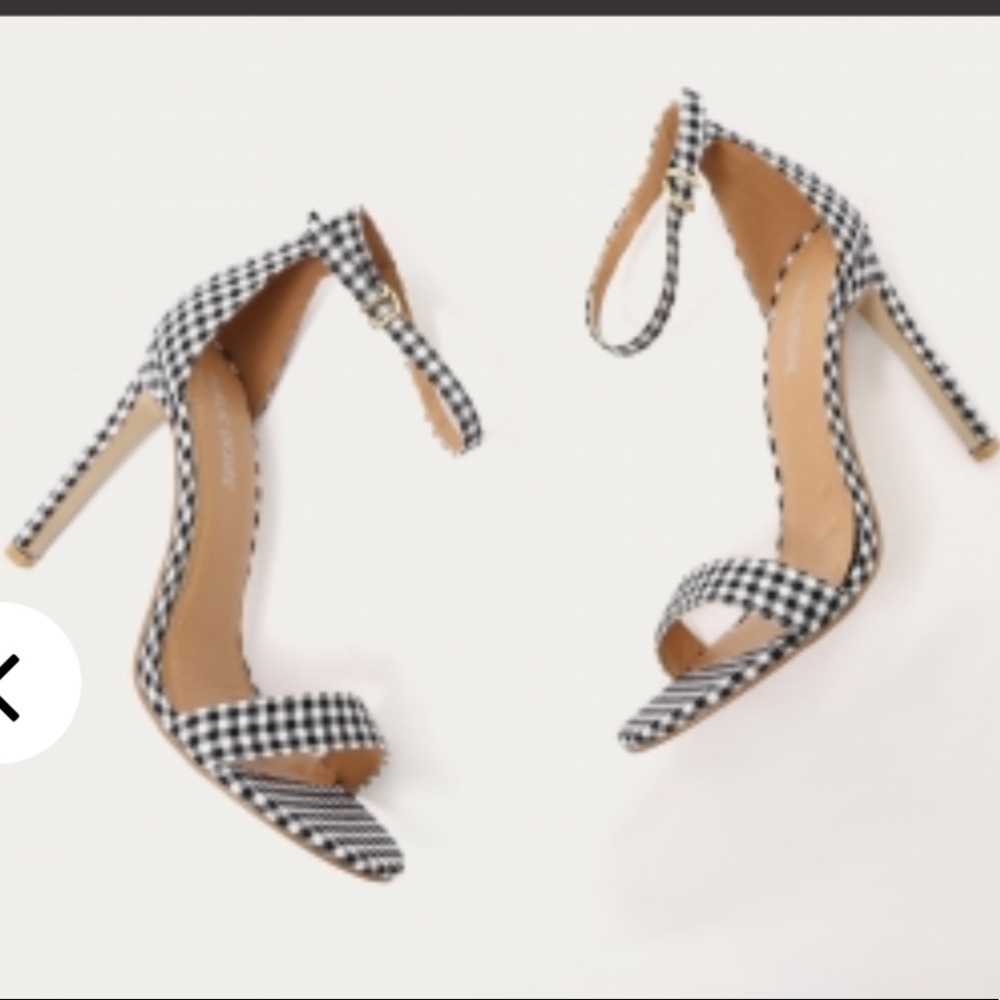 Gingham black n white heels BNIB